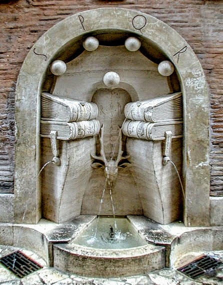 Fontana dei Libri (Fountain of Books) by Pietro Lombardi, Via dei Staderari, Rome