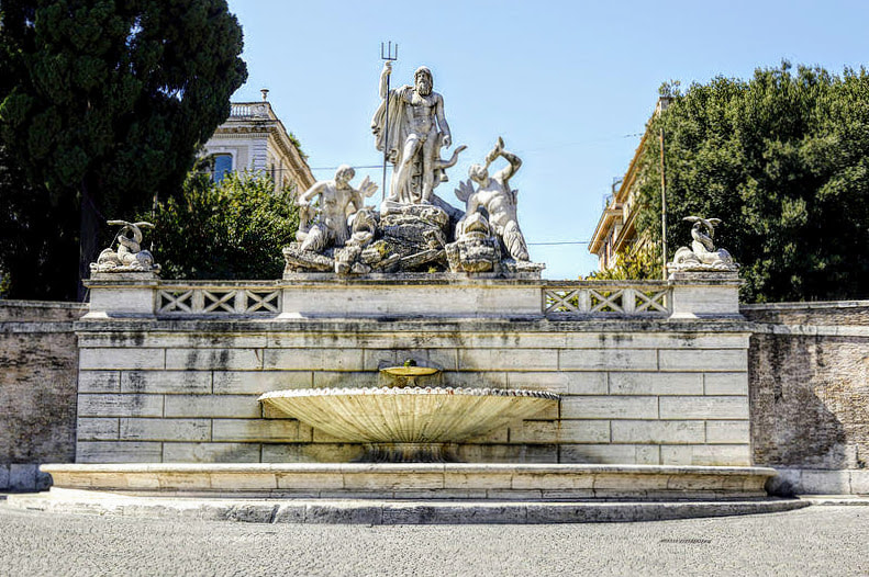 Fontana del Nettuno (Fountain of Neptune), Piazza del Popolo, Rome