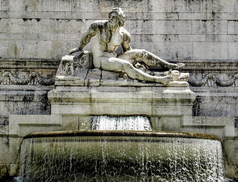 Fontana del Tirreno by Pietro Canonica, the Vittoriano, Rome