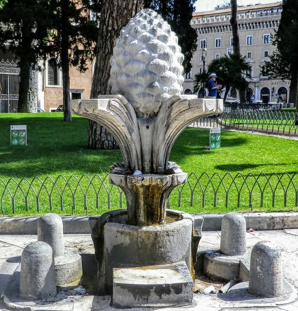 Fontana della Pigna (Fountain of the Pinecone) by Pietro Lombardi, Rome