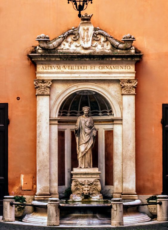 Fountain in the courtyard of Palazzo Ferrajoli, Rome