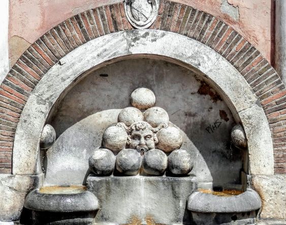 Fountain of the Cannonballs (1927) by Pietro Lombardi, Rome