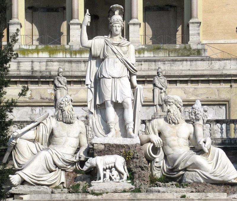 Fountain of the Goddess Roma by Giovanni Ceccarini, Piazza del Popolo, Rome