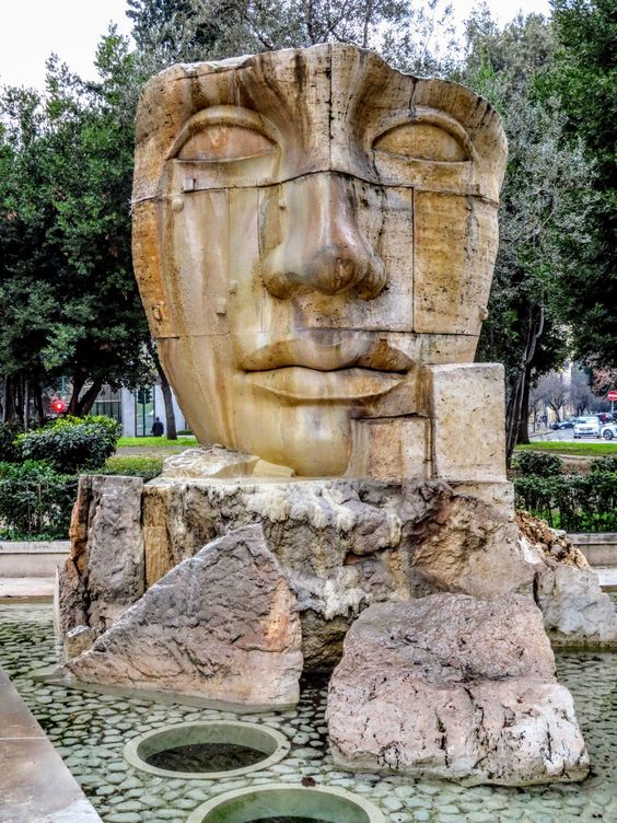 Fountain of the Goddess Roma by Igor Mitoraj, Piazza Monte Grappa, Rome