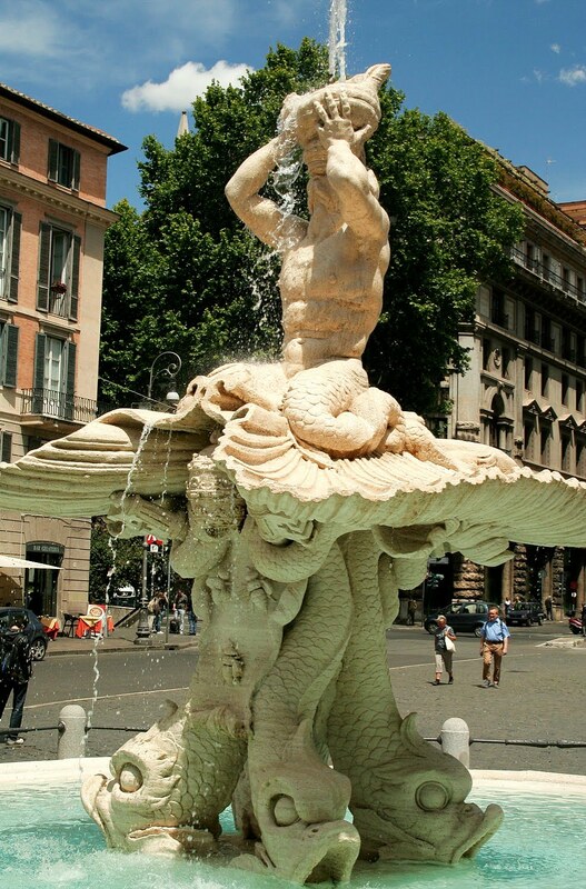 Fountain of the Triton (Fontana del Tritone) by Bernini, Piazza Barberini, Rome