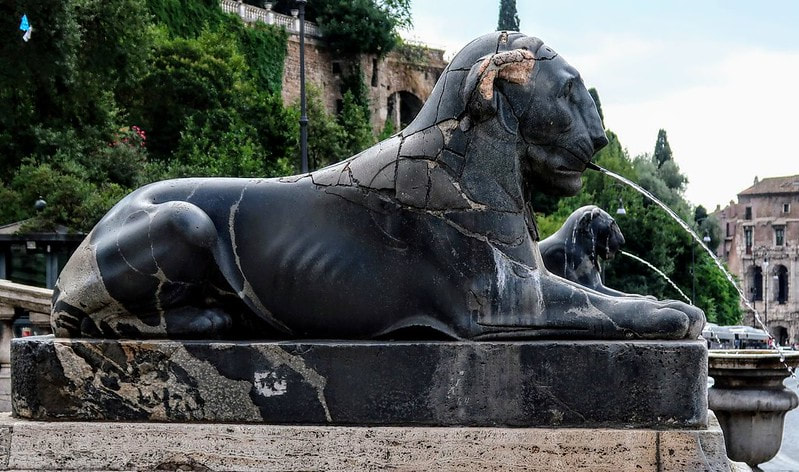 Fountains of the Egypian Lions, Cordonata del Campidoglio, Rome