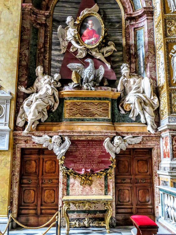 Funerary monument (1741) to Cardinal Giuseppe Renato Imperiali, church of Sant' Agostino, Rome