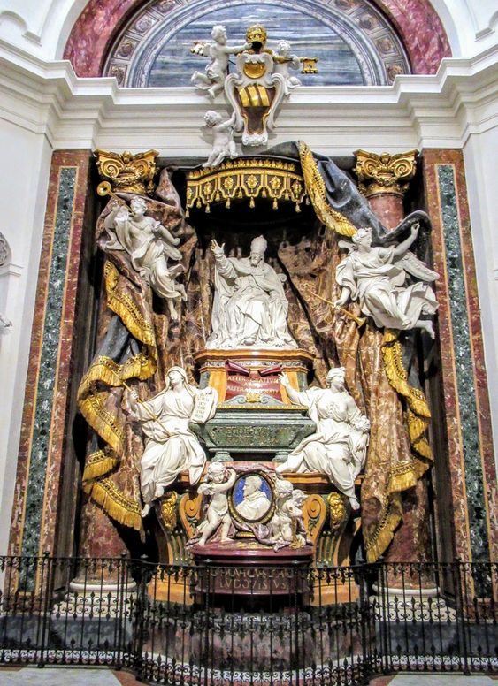Funerary monument of Pope Gregory XV by Pierre Legros, church of Sant' Ignazio, Rome