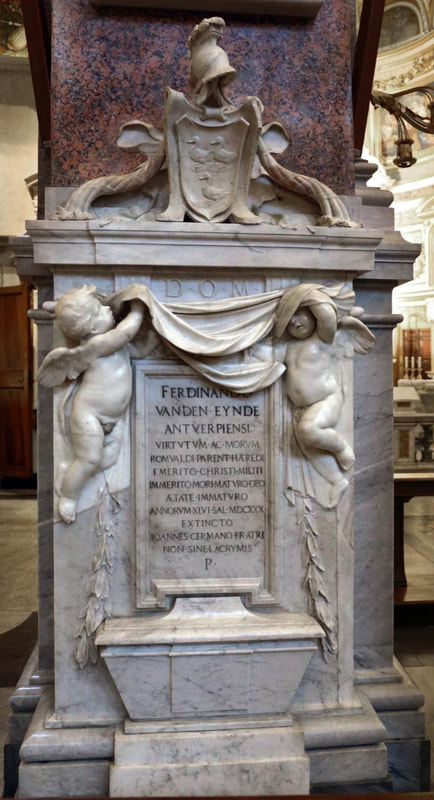 Funerary monument to Ferdinand van den Eynde (1633) by Francois Duquesnoy. Santa Maria dell' Anima, Rome