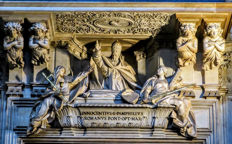 Funerary monument to Pope Innocent X, church of Sant' Agnese in Agone, Rome