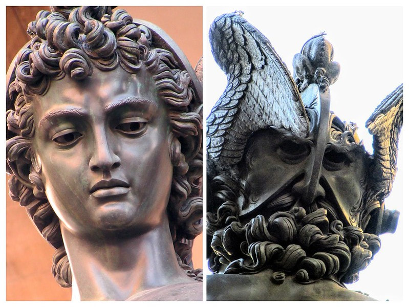 Head of Perseus and self-portrait of Cellini, Florence