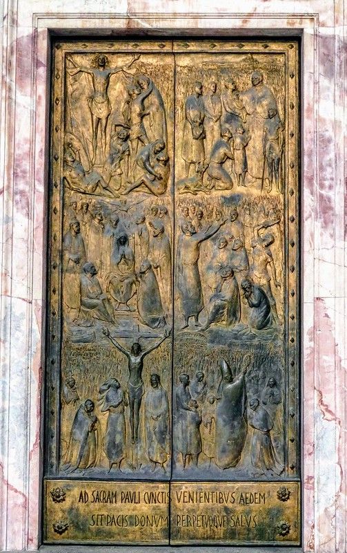 Holy Door (Porta Santa) by Enrico Manfrini, church of St Paul Outside the Wall, Rome