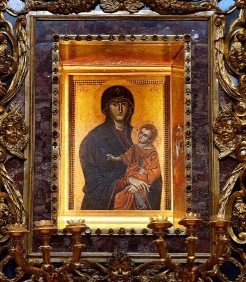Icon of the Madonna Salus Populi Romani, altar of the Cappella Paolina, church of Santa Maria Maggiore, Rome