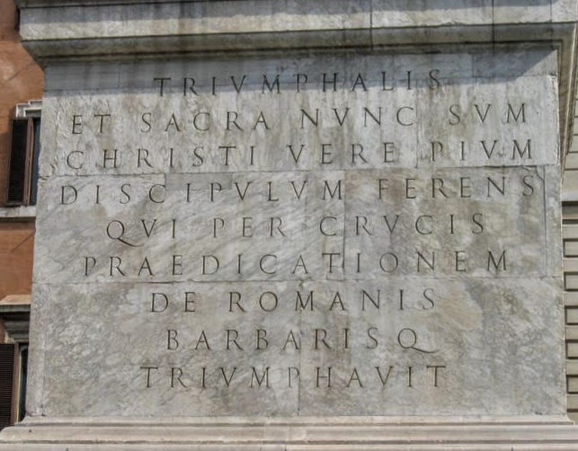 Inscription on the base of the Column of Marcus Aurelius, Rome