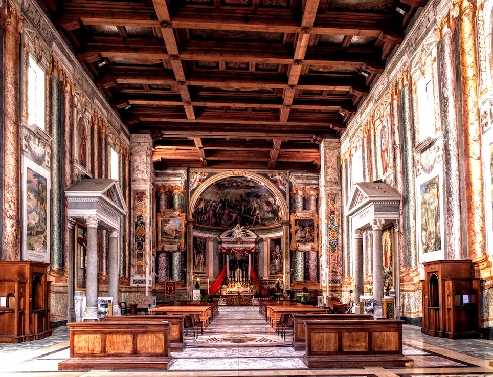 Interior of church of San Vitale in Rome