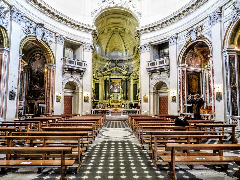 Interior of church of Santa Maria in Montesanto, Rome