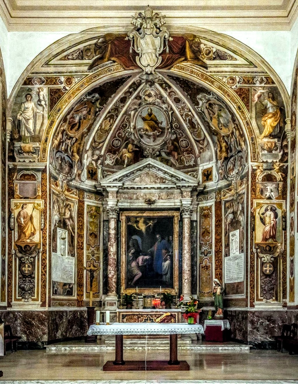 Interior of the church of Santa Prisca, Rome