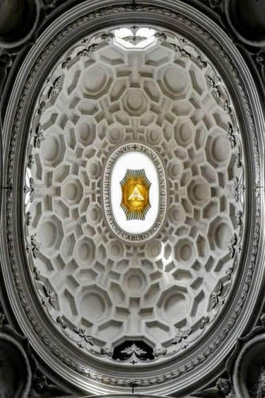Interior of cupola, church of San Carlino, Rome