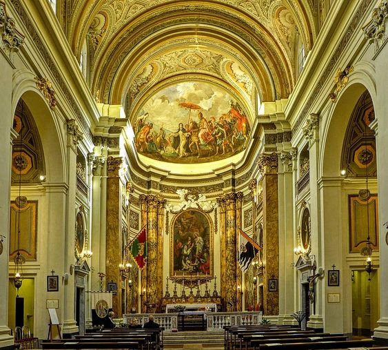 Interior of the 18th century church of Santa Caterina da Siena a Via Giulia, Rome