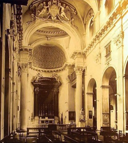 Interior of the church of Sant' Adriano al Foro, Rome 