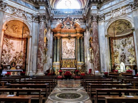 Interior of the church of Sant' Agnese in Agone, Rome