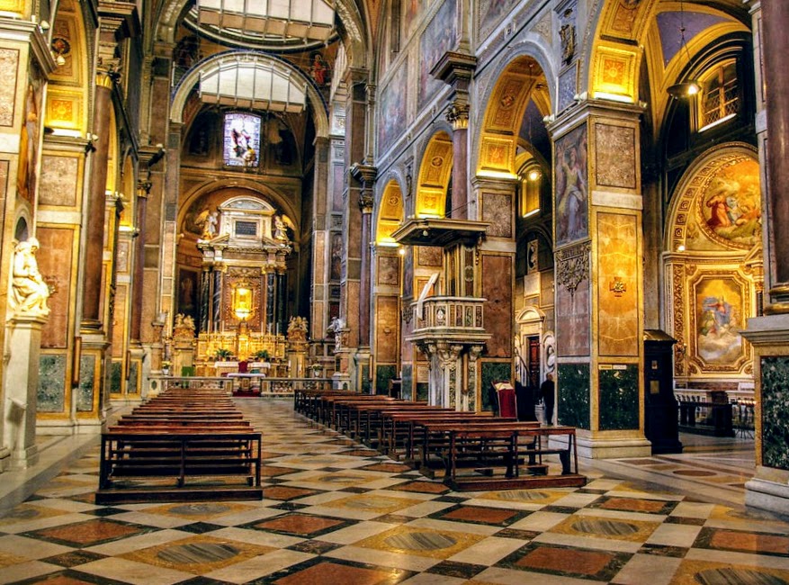 Interior of the church of Sant' Agostino, Rome