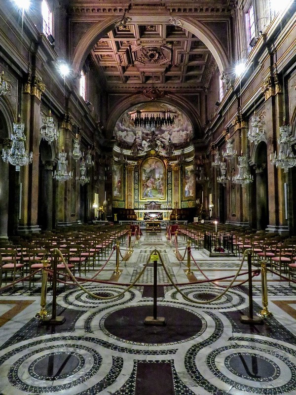 Interior of the church of Santi Giovanni e Paolo, Rome
