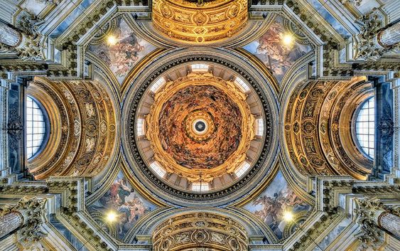 Interior of the dome of the church of Sant' Agnese in Agone, Rome