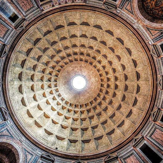 Interior of the dome of the Pantheon, Rome