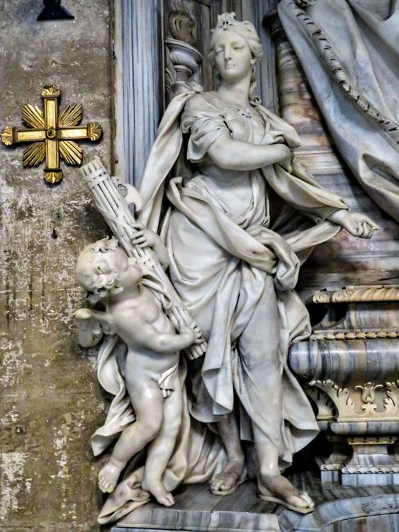 'Justice', a detail of the funerary monument to Luigi Prioli, the church of San Marco, Rome