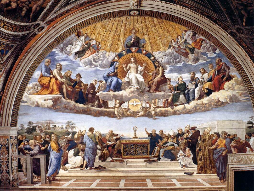 La Disputa, fresco by Raphael, Stanza della Segnatura, Vatican Museums, Rome