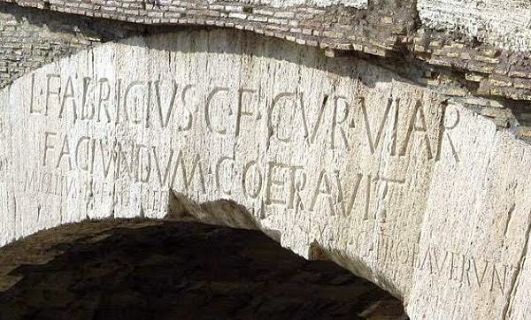 Latin inscription, Ponte Fabricio, Rome