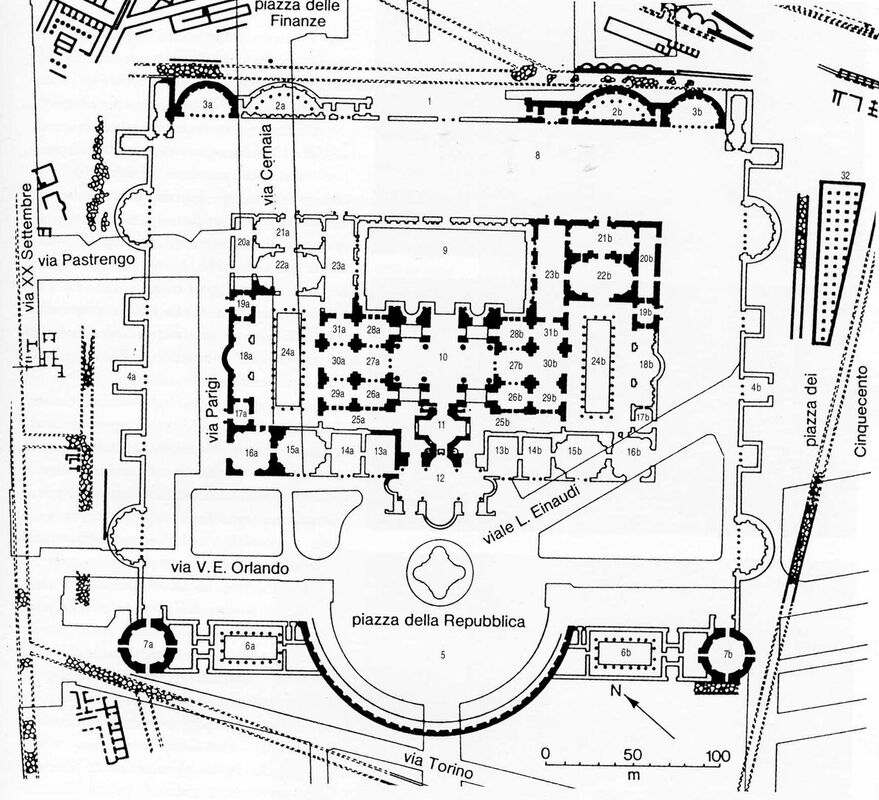 Layout of the Baths of Diocletian, Rome