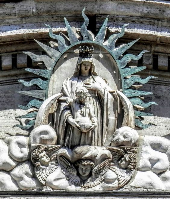 Madonna and Child, facade of the Chiesa Nouva, Rome