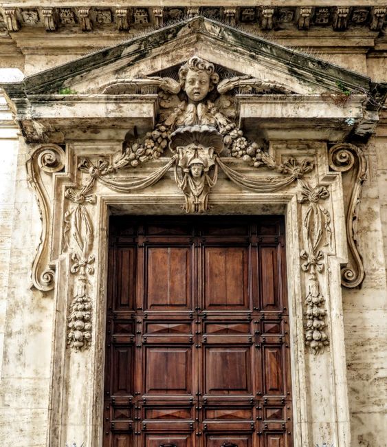 Main entrance to the church of Sant' Antonio dei Portoghesi, Rome