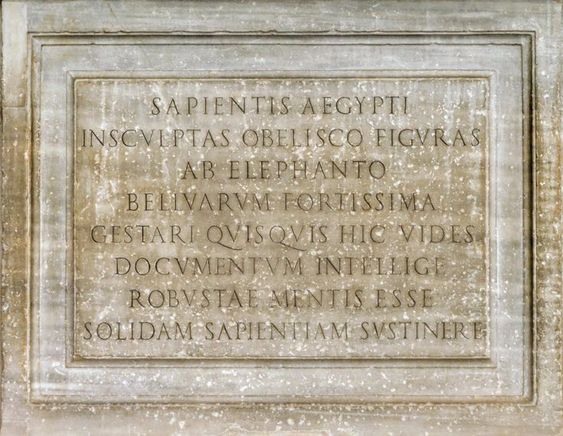 'Minerveo' Obelisk, inscription (west face), Piazza della Minerva, Rome
