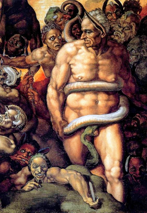Minos (Biagio da Cesena), Last Judgement by Michelangelo, Sistine Chapel
