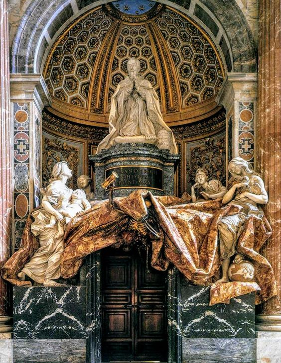 Monument to Pope Alexander VII (r. 1655-67) by Gian Lorenzo Bernini, St Peter's Basilica, Rome