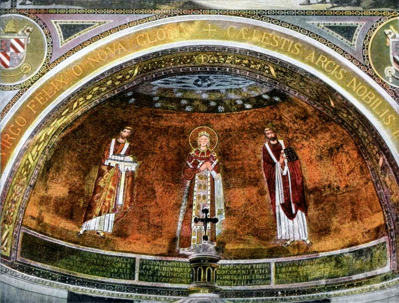 Mosaic, apse of Sant' Agnese fuori le Mura, Rome