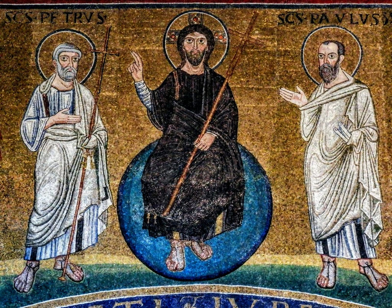 Mosaic of Christ, St Peter & St Paul, San Lorenzo fuori le Mura, Rome