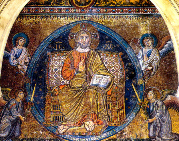 Mosaic by P. Rusuti, facade of Santa Maria Maggiore, Rome