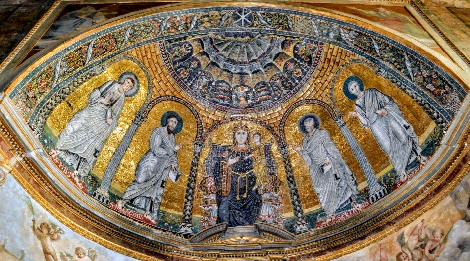 Mosaic in the apse of church of Santa Francesca Romana, Rome