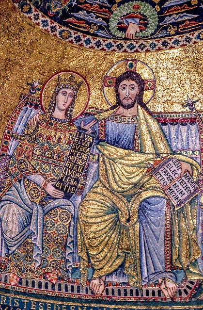 Mosaic of Christ and Virgin Mary, Apse of Santa Maria in Trastevere, Rome