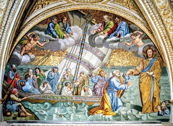 Mosaic of the Navicella, portico of St Peter's Basilica, Rome