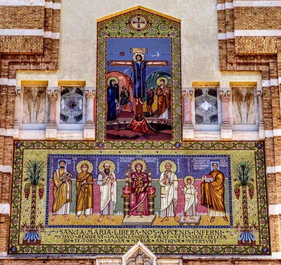 Mosaics, facade of the church of Santa Maria Liberatrice a Testaccio, Rome