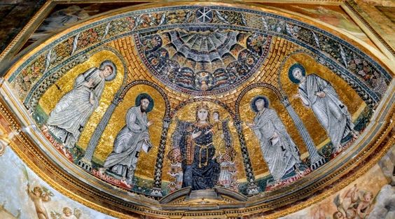 Mosaic in the apse of the church of Santa Francesca Romana, Rome