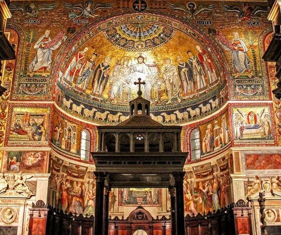 Mosaics in the church of Santa Maria in Trastevere, Rome