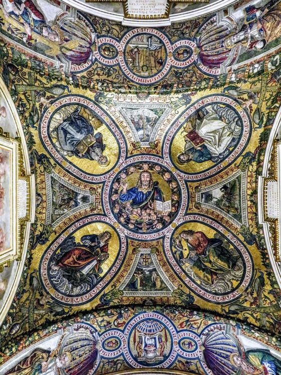 Mosaics, vault of the Chapel of St Helen, church of Santa Croce in Gersualemme, Rome