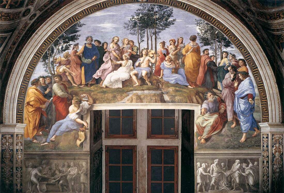 Mount Parnassus, fresco by Raphael, Stanza della Segnatura, Vatican Museums, Rome