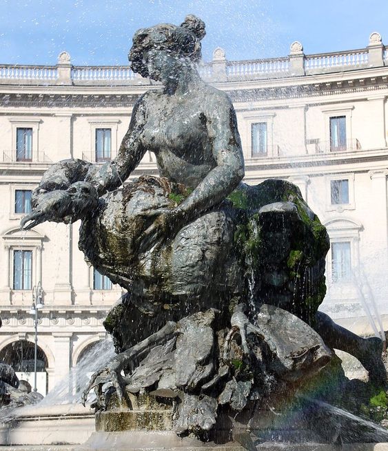 Nymph of the Lakes, Fountain of the Naiads, Piazza della Repubblica, Rome